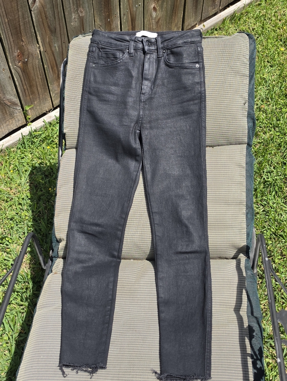 We The Free Black Coated Denim Skinny Jeans 26